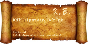 Königstein Bánk névjegykártya